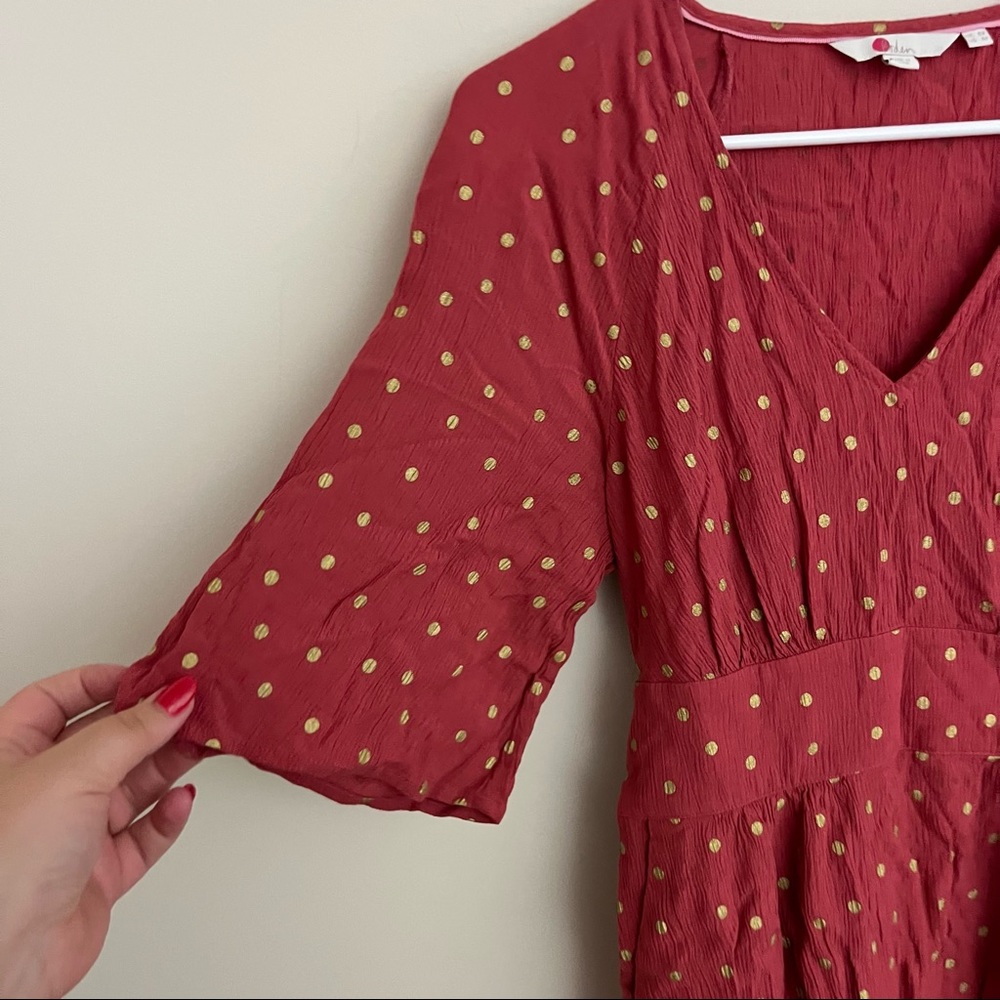Boden Dominique Belted Polka Dot Dress - Picture 4 of 9